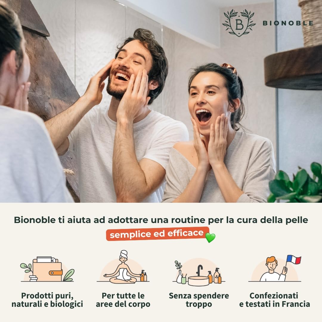 BIONOBLE Olio di Rosmarino per Capelli Bio - Stimola Crescita, Nutre il Cuoio Capelluto - Olio Capelli Rosmarino, Ricino, Argan - Rosemary Oil for Hair Growth - Bottiglia di Vetro, Pipetta - 50ml