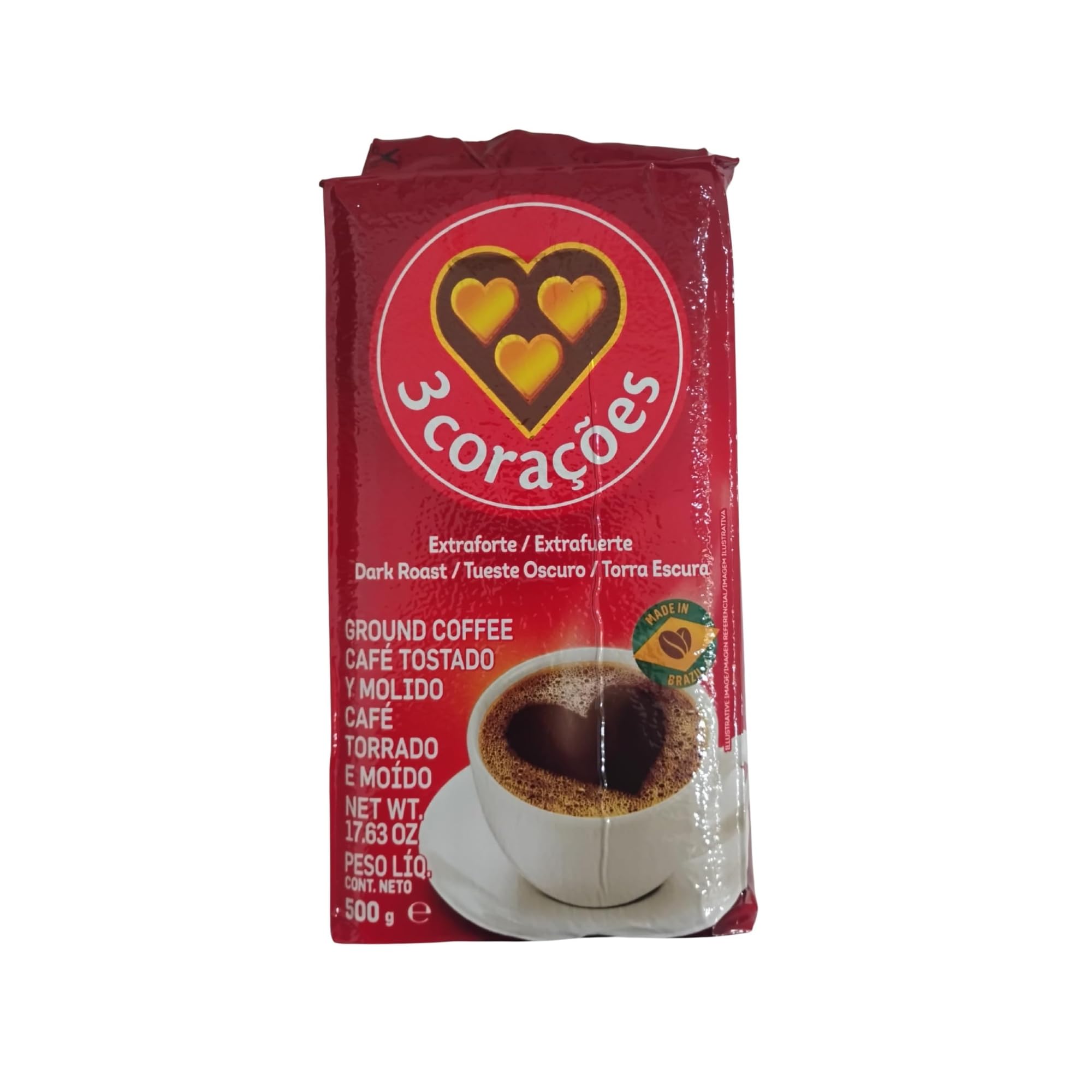 Cafe Tres Corazon Extra Forte 3 Coracoes Extraforte 17.6 oz (500 g)