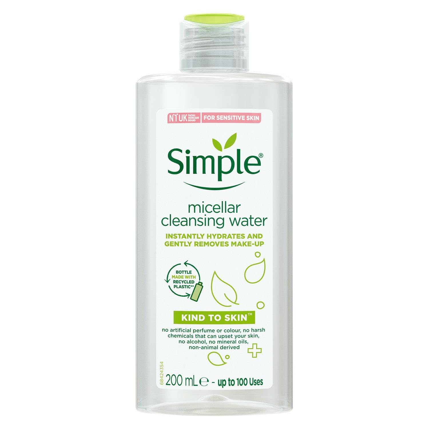 Simple Kind To Skin Micellar Cleansing Water 200Ml natural mineral 6.76 Fl Oz (Pack of 1) - Image 1 of 9