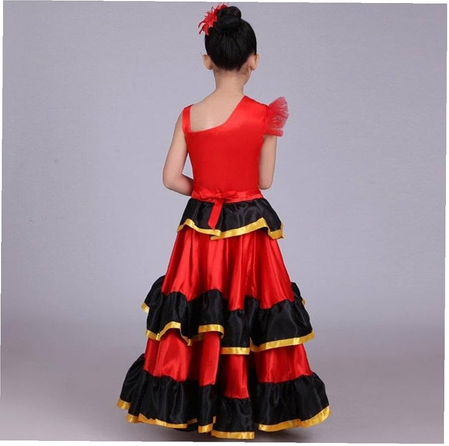フラメンコ衣装　Flamenco ドレス 4層 子供～大人 オーダーメイド Amazon.co.jp: フラメンコ衣装 スペインダンススカート 社交ダンス