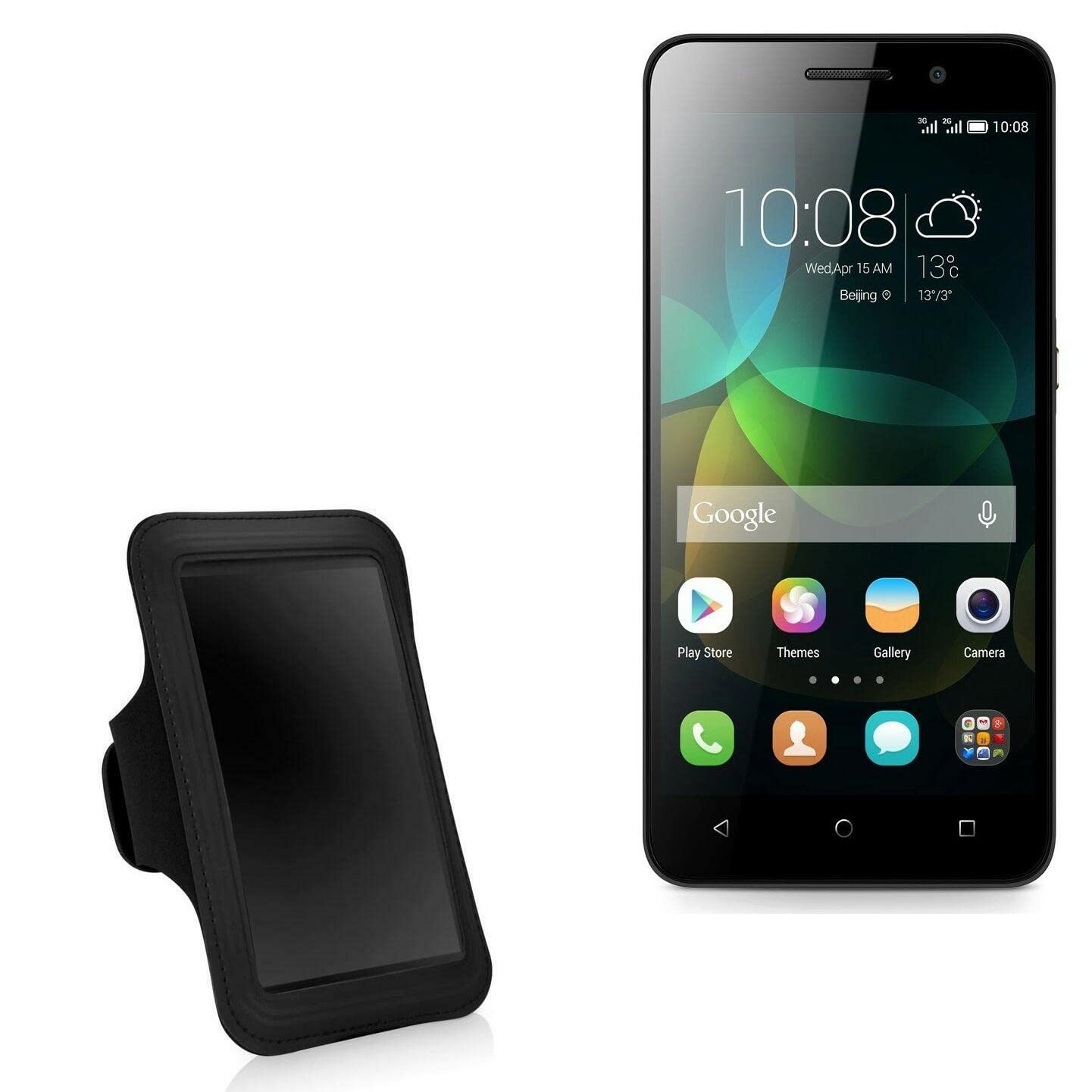 BoxWave Case Compatible with Honor Bee - Sports Armband, Adjustable Armband for Workout and Running for Honor Bee - Jet Black