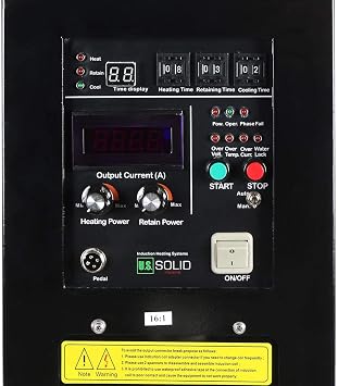 U.S. Solid 15KW High Frequency Induction Heater Furnace, 30-80KHz Output, 220V Single Phase, MOSFET & IGBT Inverter System, 16:1 Turns Ratio, for Metal Melting & Heat Treatment