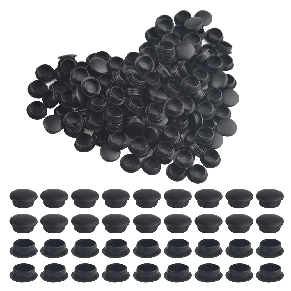 WMYCONGCONG 300 PCS 1/2" Black Plastic Hole Plugs, Round Drill Hole Plug, Shelf Cap Cabinet Hole Cover Cupboard Shelf Pegs for Cabinet Cupboard Shelves