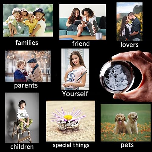 Miniatura 7 de Bola de fotos de cristal personalizada, bola de cristal con foto personalizada, accesorios de decoración del hogar, esfera de cristal para fotos de