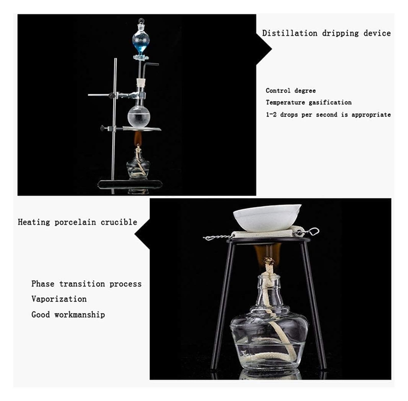 Contenitore per esperimenti di chimica nelle scuole medie e superiori, Kit per esperimenti in vetro per chimica di laboratorio Kit in vetro per unità di olio essenziale per strumenti di laboratorio