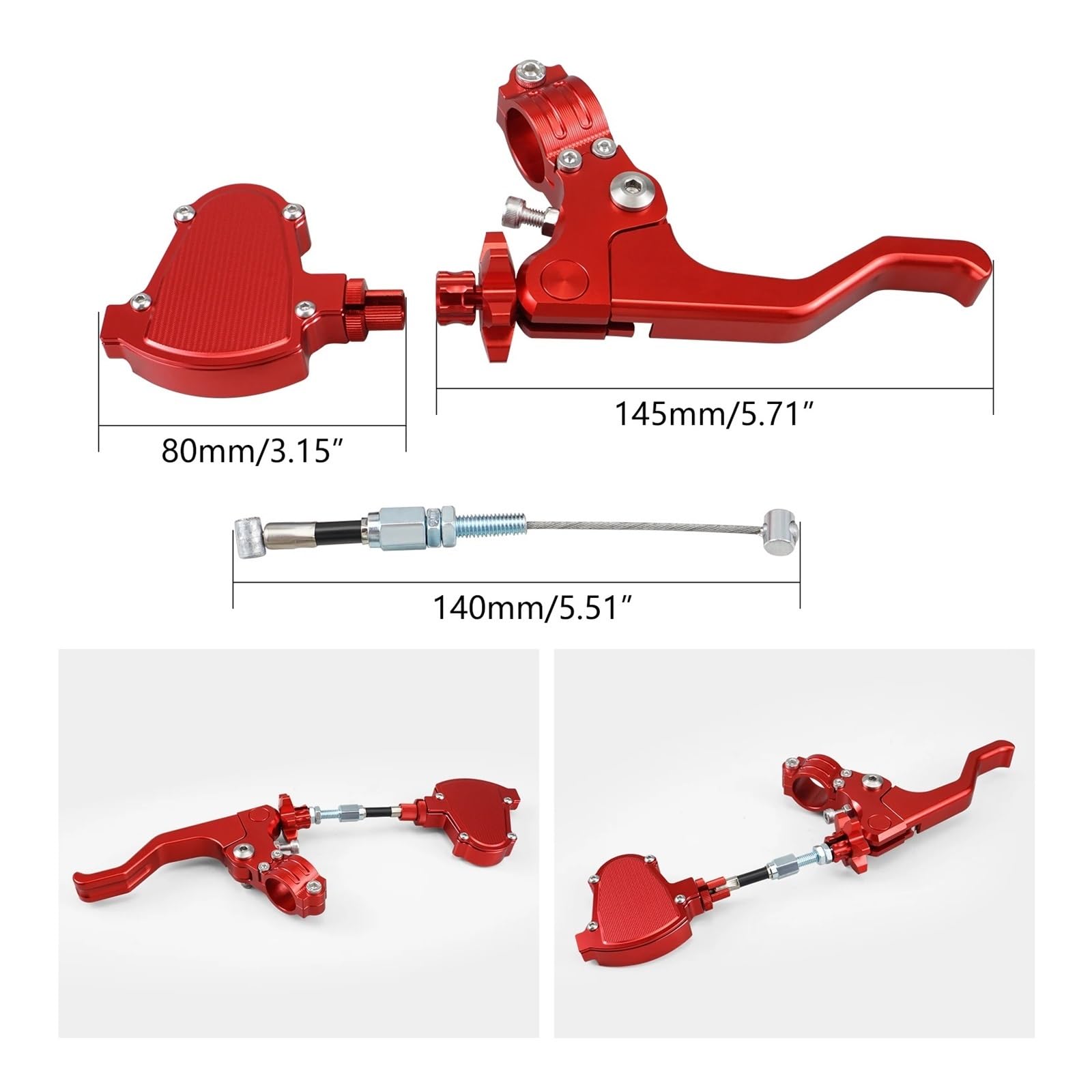Palanca de embrague de freno Para Sistema de cable fácil extracción para palanca embrague acrobacias cortas para Honda CBR 600RR 1000RR,para Yamaha(Azul,A set)
