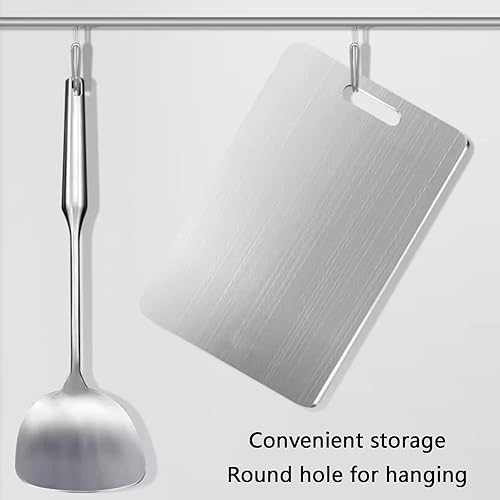 Miniatura 6 de 304 Cutting Board Stainless Steel, Steel Chopping Board, Kitchen Cutting Board, Brushed Craftsmanship, Rounded Corner Design, Thickened and Durable,