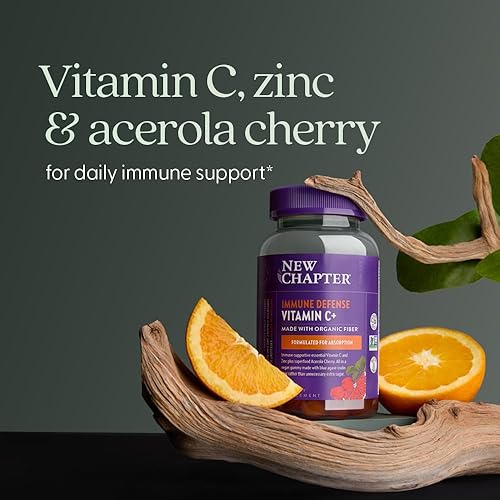 Miniatura 3 de New Chapter Gomitas de vitamina C + - 40% menos de azúcar, excelente fuente de vitamina C, dos gomitas diarias para apoyo inmunológico con cereza de