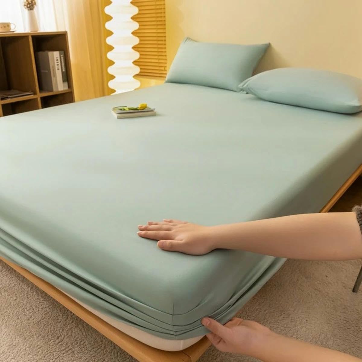 2 Person Luxury Double Bed Sheet Fitted Sheet Mattress Cover Pair Bed