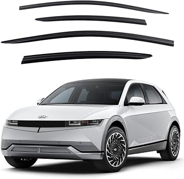Safe Smoke Window Visor Sun Rain Vent Guard 4 Pcs Set Compatible with 2022 IONIQ 5 Electric Out Channel Visor