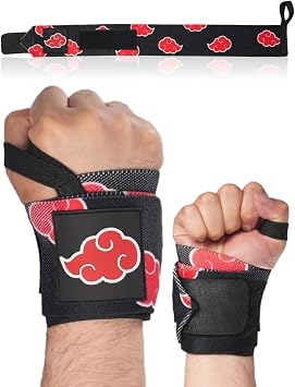 Anime Wrist Wraps Lifting Straps 24 for Men and Women - 1 Pair Each, Gym Accessories Support Weightlifting, and Improve Workout