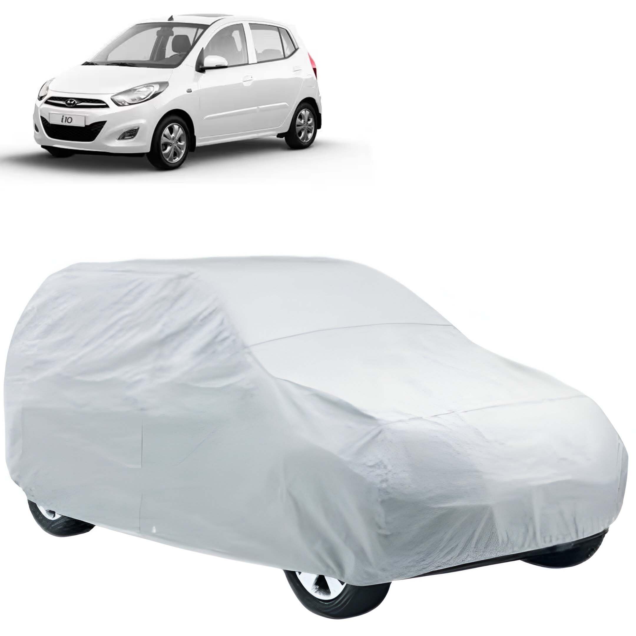 CARNEST Car Cover for Hyundai i10| Water Resistant Hyundai i10 Car Body Cover with Triple Stitched Fully Elastic Car Cover|Anti Dust,Durable, Heat Resistant, UV Proof Car Body Cover |Silver-picture-25
