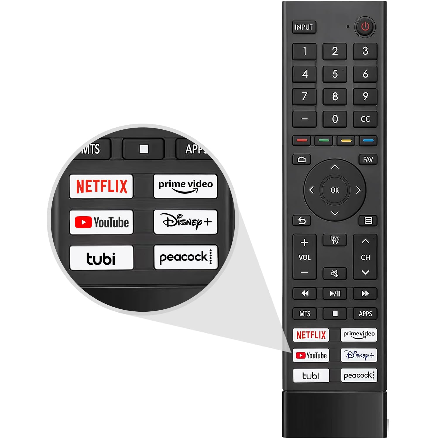 ERF3J80H Remote Control Replacement for All Hisense Android LED LCD 4K Smart TV 75A6G 70A6G 65A6G 60A6G 55A6G 50A6G 43A6G 55U68G 65U68G 55U6G 50U6G 65U6G 75U6G 50U68G 75U68G - No Setup Needed
