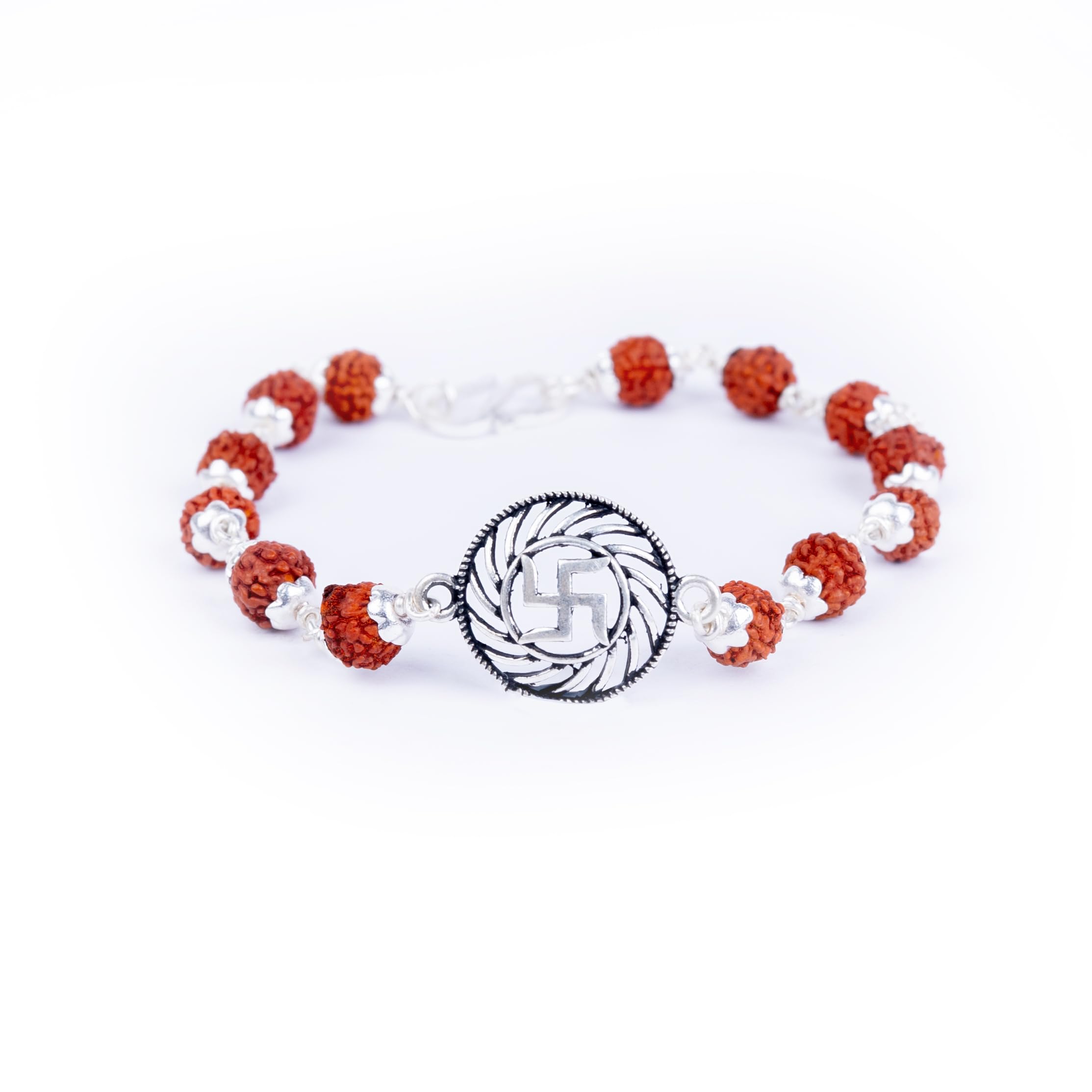 Hem Jewels Pure Silver Rudraksha Rakhi for Brother | Silver Bracelet for Boys and Men | Silver Bracelet Rakhi | Silver Rakhi For Brother | Design: Holy Swastik Chakra (HJRKH-89) (B0D772VZGQ) Amazon Price History, Amazon Price Tracker