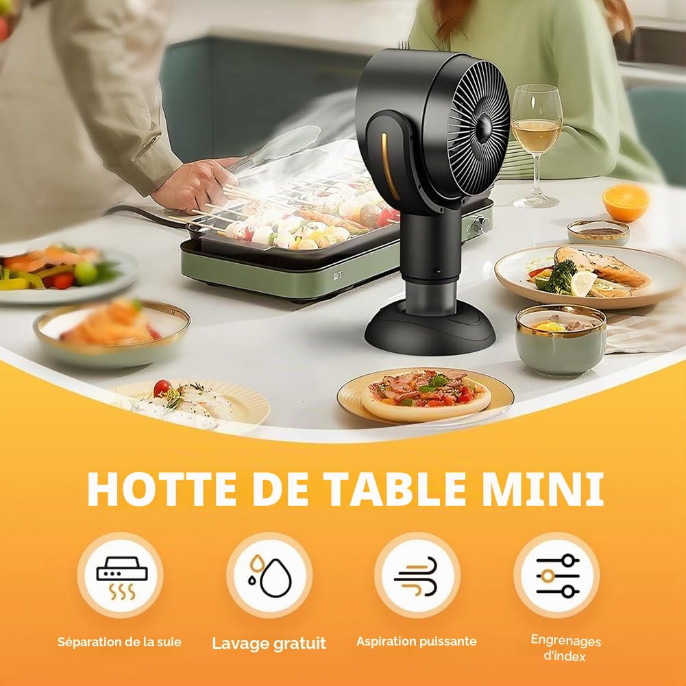 Ventilateur de fumée, filtre amovible et lavable, ventilateur portable Smokeaway pour, ventilateur d'aspiration A