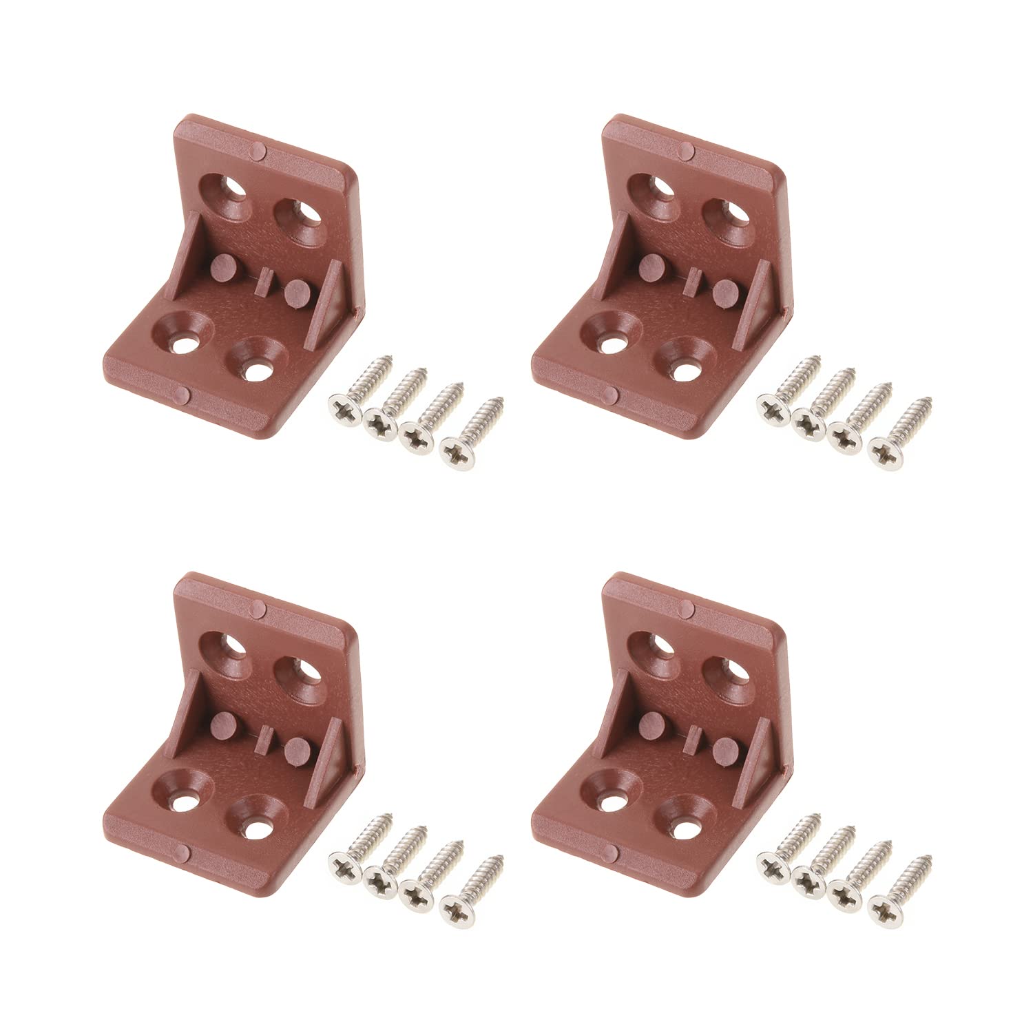 Yinpecly Shelf Support Corner Brace 4 Hole Right Angle Board Holder L Shape Bracket Plastic Furniture Corner Brace for Home Drawers Windows Cabinet