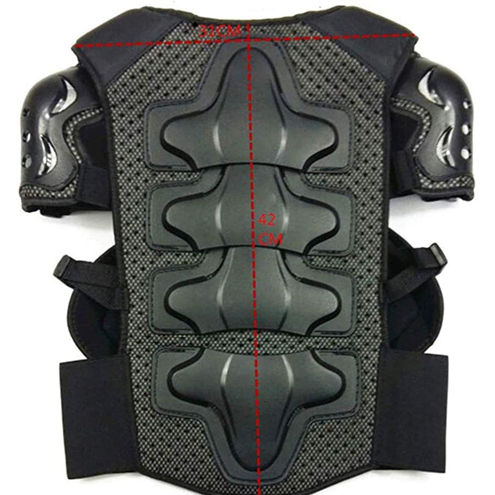 Gilet de Protection pour Moto pour Enfants de 5 à 13 Ans, Gilet de Protection pour Motocross, Veste de Protection pour Moto avec genouillère et coudière, équipement de Motocross (Noir)