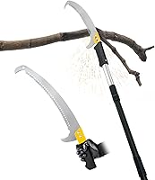 BlumeTrec 14.5FT Adjustable Pole Saw - Lightweight MN Steel Blade for Safe Tree Trimming, Extendable Pruner for Yard Garden Patio
