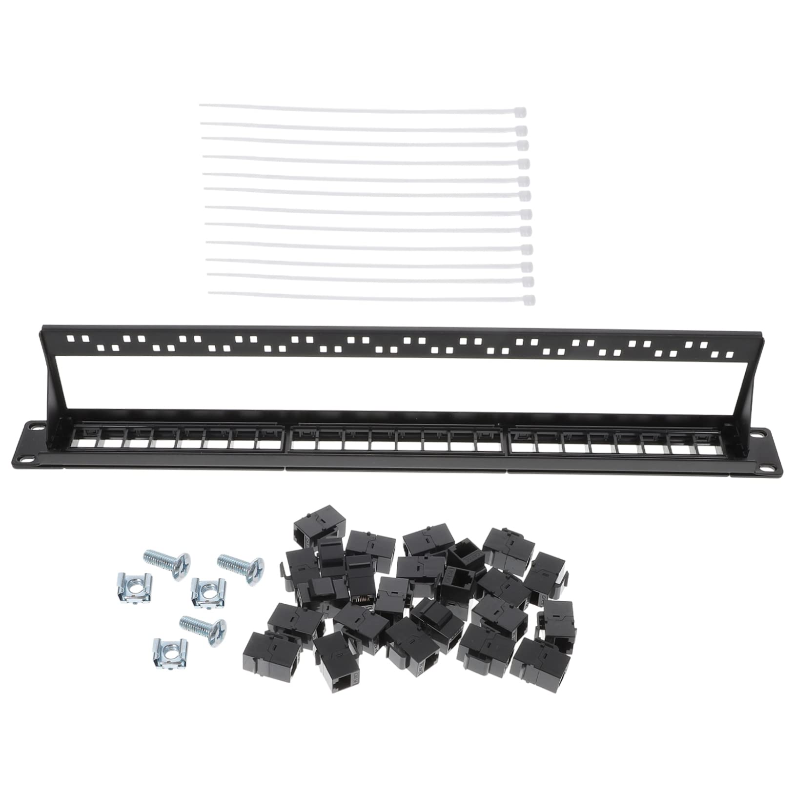 Pannello Patch di Rete 24 Porte Cat 5e Nero in Plastica