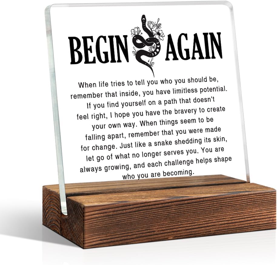 TOUNER Inspirational Power Quotes Office Decor Sign, Positive Quote Plaques Gifts for Women Mom Grandma Aunt Sister BFF (lucency055)