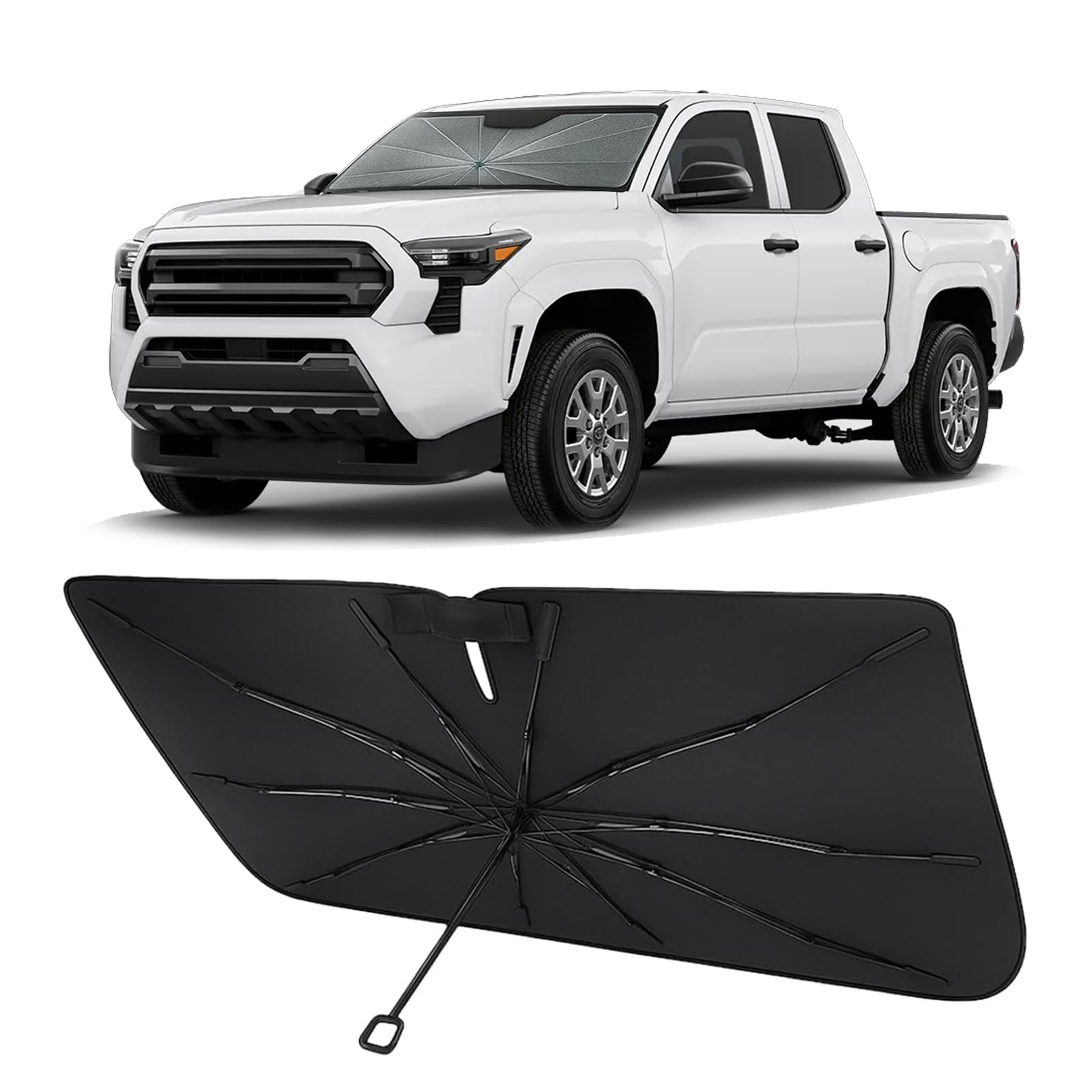 Proadsy Custom Fit 2024-2026 Toyota Tacoma Windshield Sun Shade Umbrella