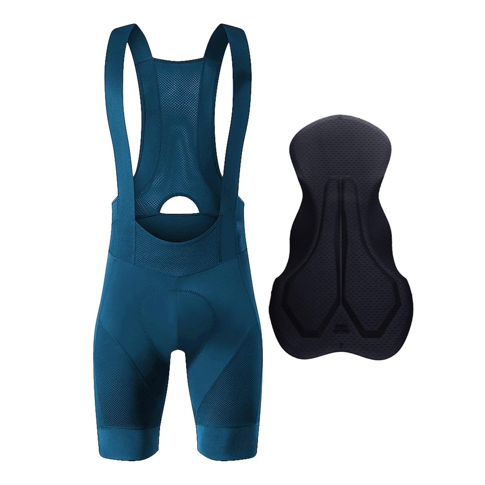 Culotte Ciclismo Hombre Culotte con tirantes for hombre Pro Team, ropa de verano for exteriores, transpirable, for deportes de ciclismo, mallas, culotte con tirantes azul y gris, 6 horas Ropa Ciclismo