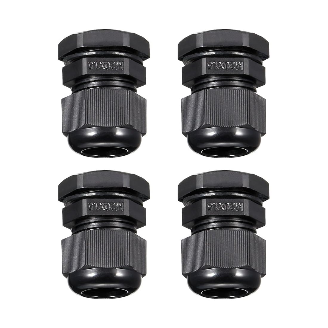 MACHSWON 20Pcs M20 Cable Gland - Durable Threaded Wire Connector with Locknut for 6-12mm Dia Cable Wire, Black