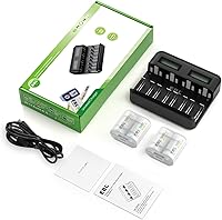 Vista 6 de EBL Baterías recargables C (paquete de 4) y cargador de batería inteligente LCD para baterías recargables Ni-MH AA AAA C D
