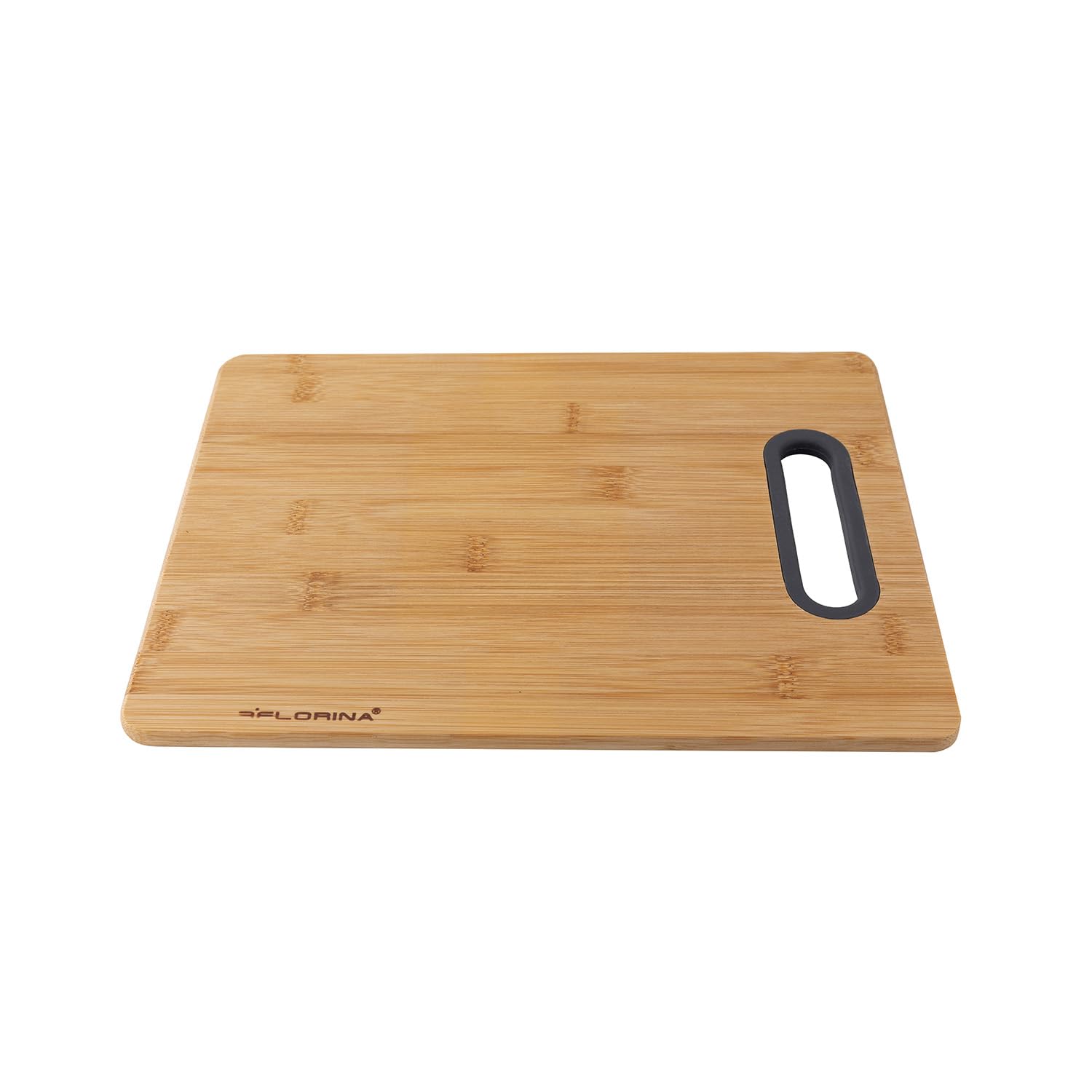 FLORINA Planche a Découper en Bambou (23,5 x 30,5 cm) I Planche en Bois avec Poignée en Silicone TITOLARE I Antibactérienne I Planche a Découper pour le Fromage, la Viande, les Fruits, les Légumes