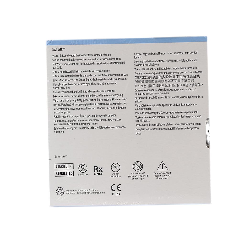 Sutura Seda Negra SOFSILK 3/0 BLK 19mm 3/8 75 cm-Caja 36 u