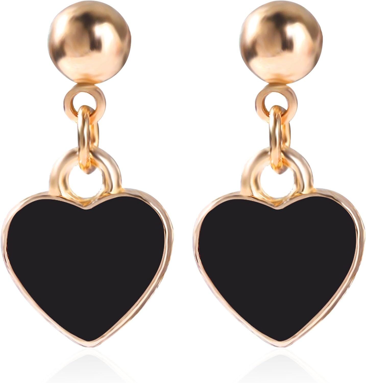 Minimalism Red Love Heart Dangle Earrings Red Enamel Heart Drop Earrings for Women Valentine's Day Birthdays Jewelry Gifts