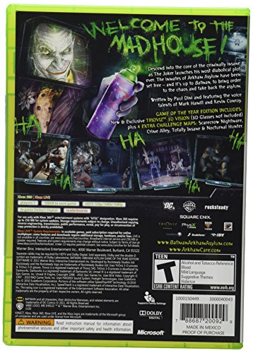 Wb Games 788687200929 Batman: Arkham Asylum [Game Of The Year Edition]  thumb #1