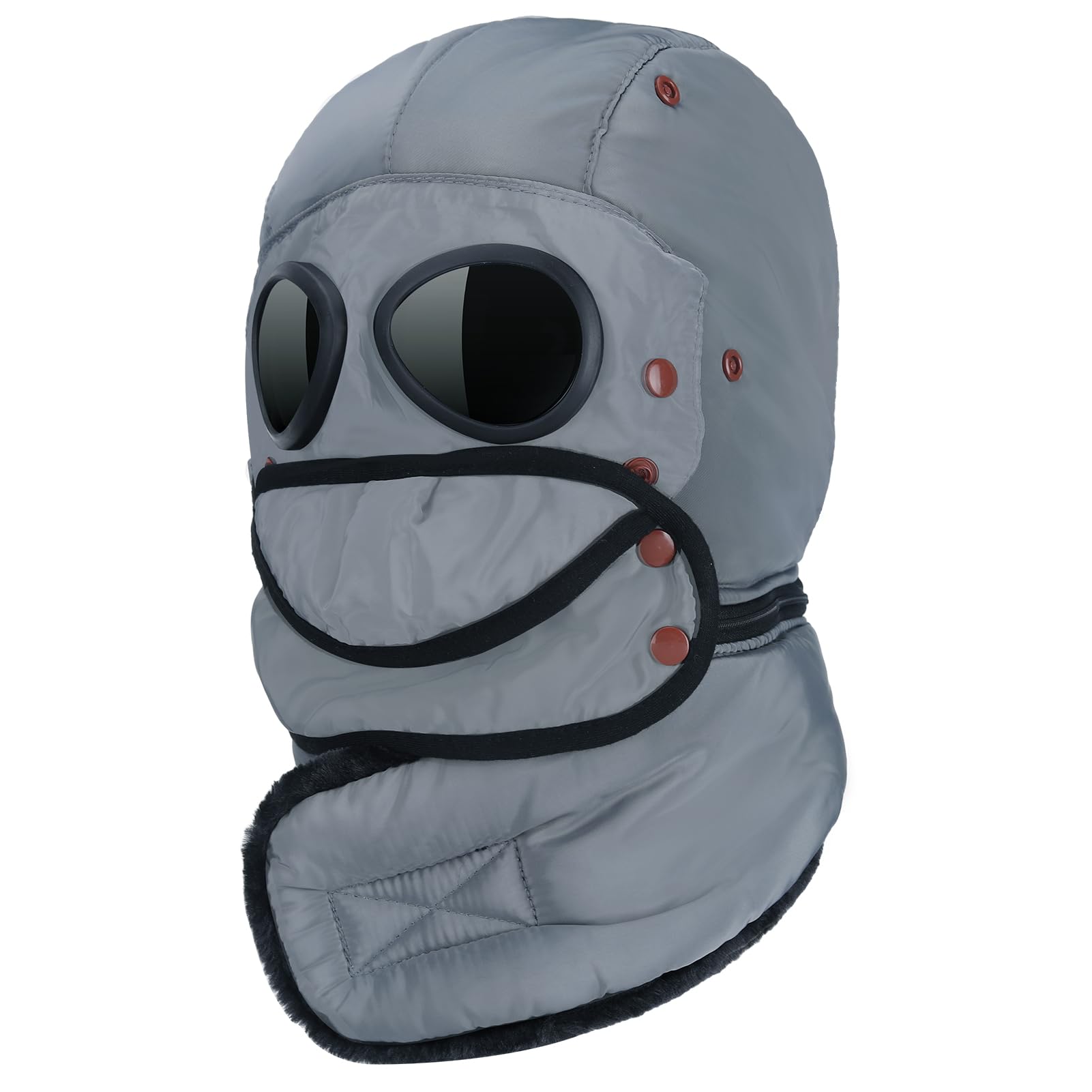 PAMASEWinter Trapper Hat for Men - Super Warm Fleece Men's Hats with Mask Goggles Face Cover Ear Flaps, Windproof Coldproof, Cool