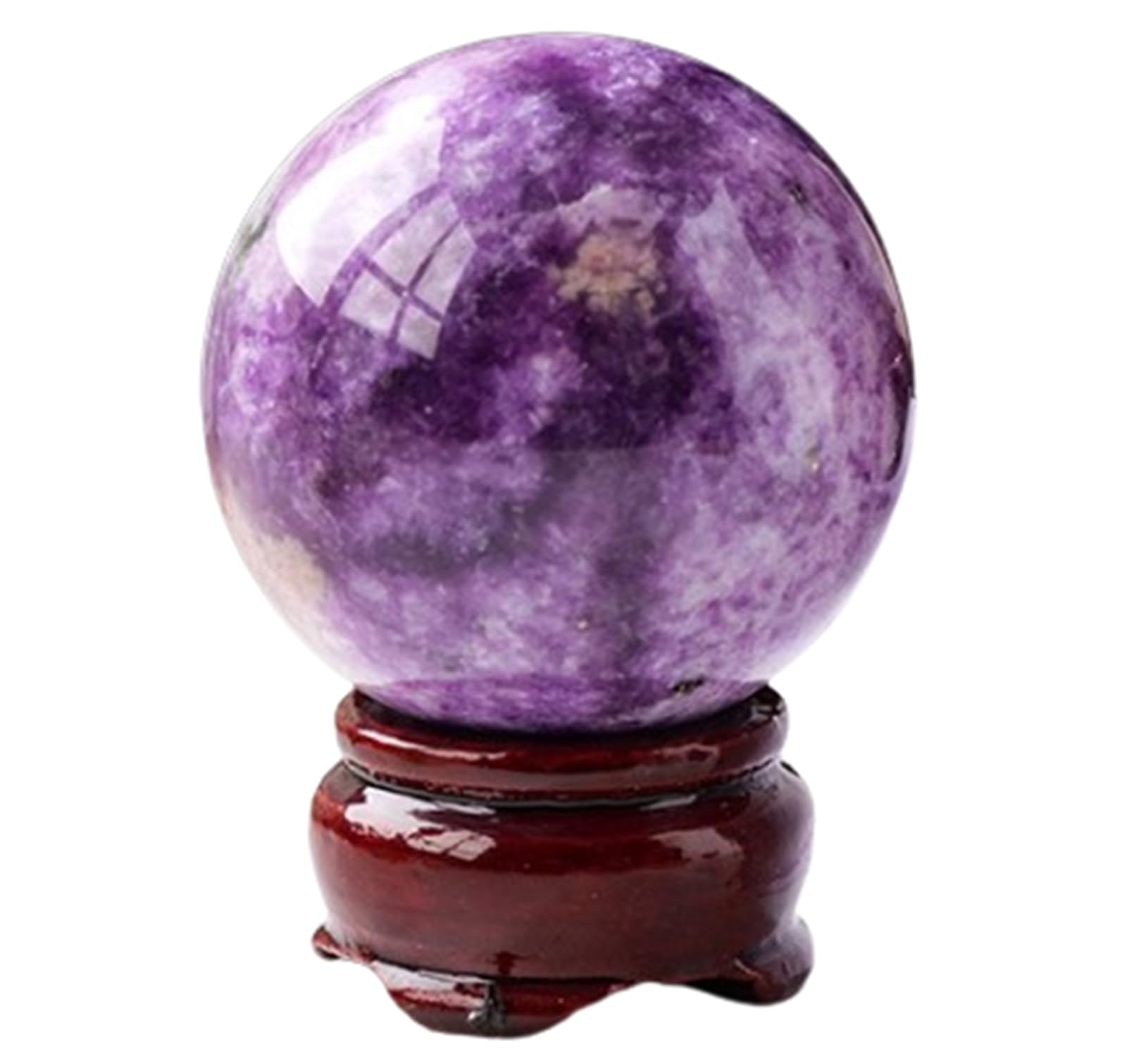 DPURPIWADY Feng Shui Crystal Stone Sphere Sculpture, Polished Purple Mica Rock Ball,Home Office Decor Scrying Orbs,40mm