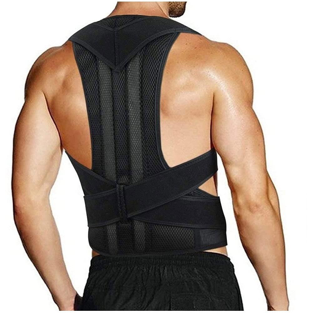 Full Back Support Brace Lumbar Pad Upper and Lower Back Pain Relief Thoracic Kyphosis Breathable Waist Shoulder Upright Support Trainer (Size : Medium) (XXXXX) (Medium)