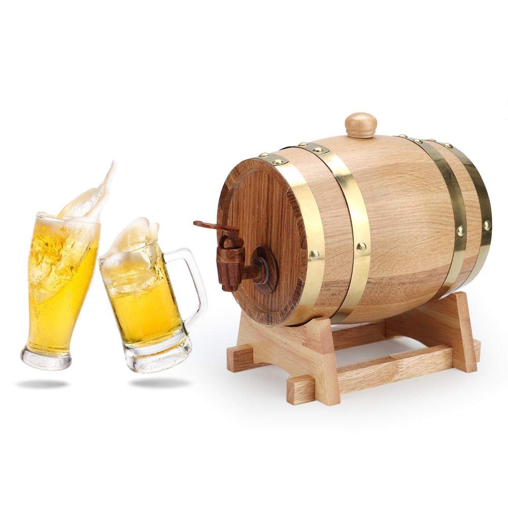 Oak Aging Barrel 1.5L Oak Barrel, Vintage Practical Wine Keg, para Vino para Brandy