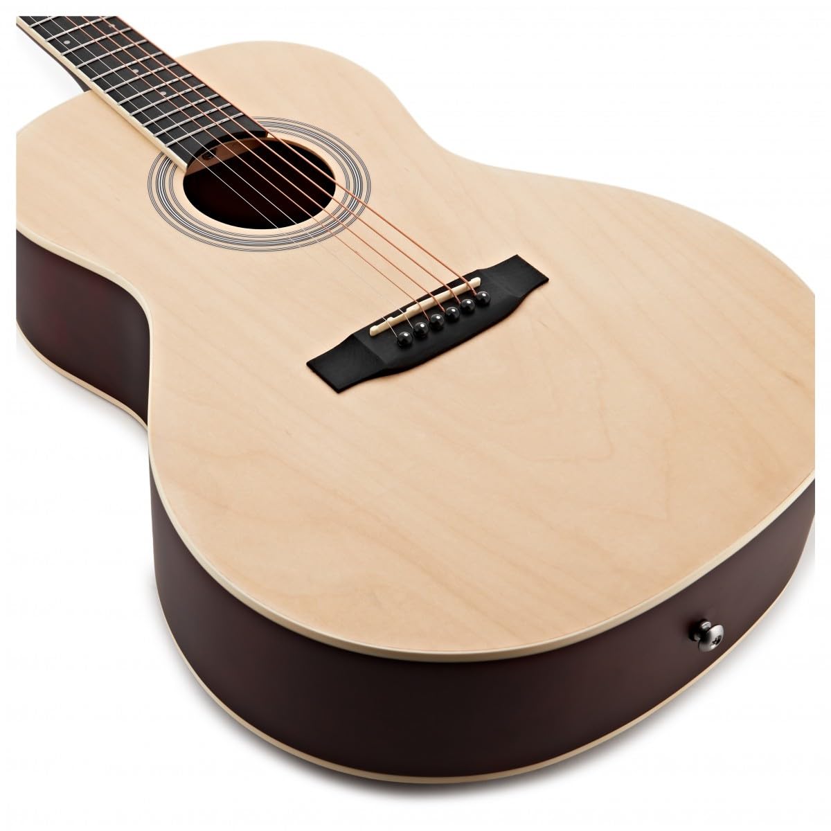 Chitarra acustica mancina Parlour di Gear4music, naturale | Corpo Compatto Ideale per Viaggiare, Costruzione in Tiglio per Toni Chiari, Mancina, Manico Comodo, Naturale