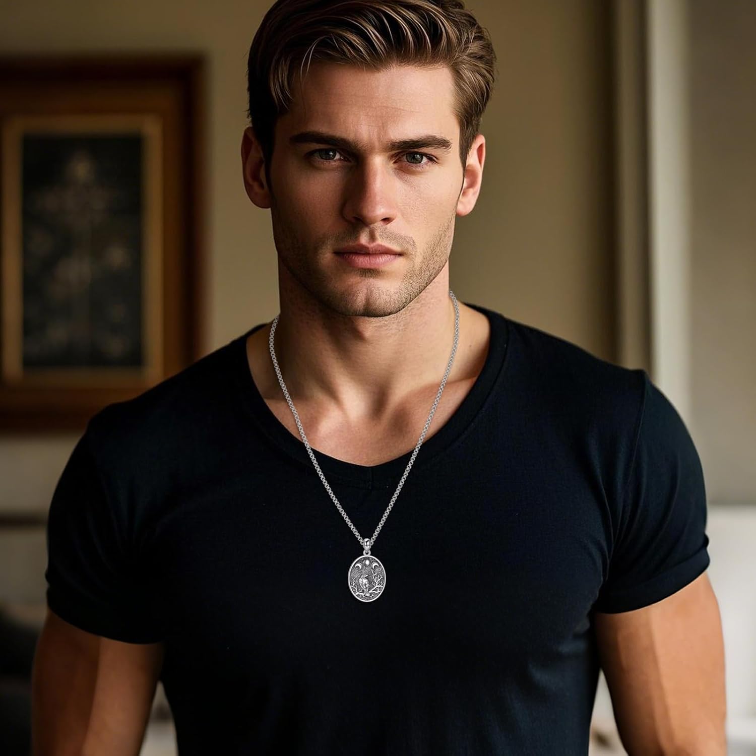 YAFEINI Crow Necklace 925 Sterling Silver Raven Pendant Necklace Crow Jewelry for Women - Image 6