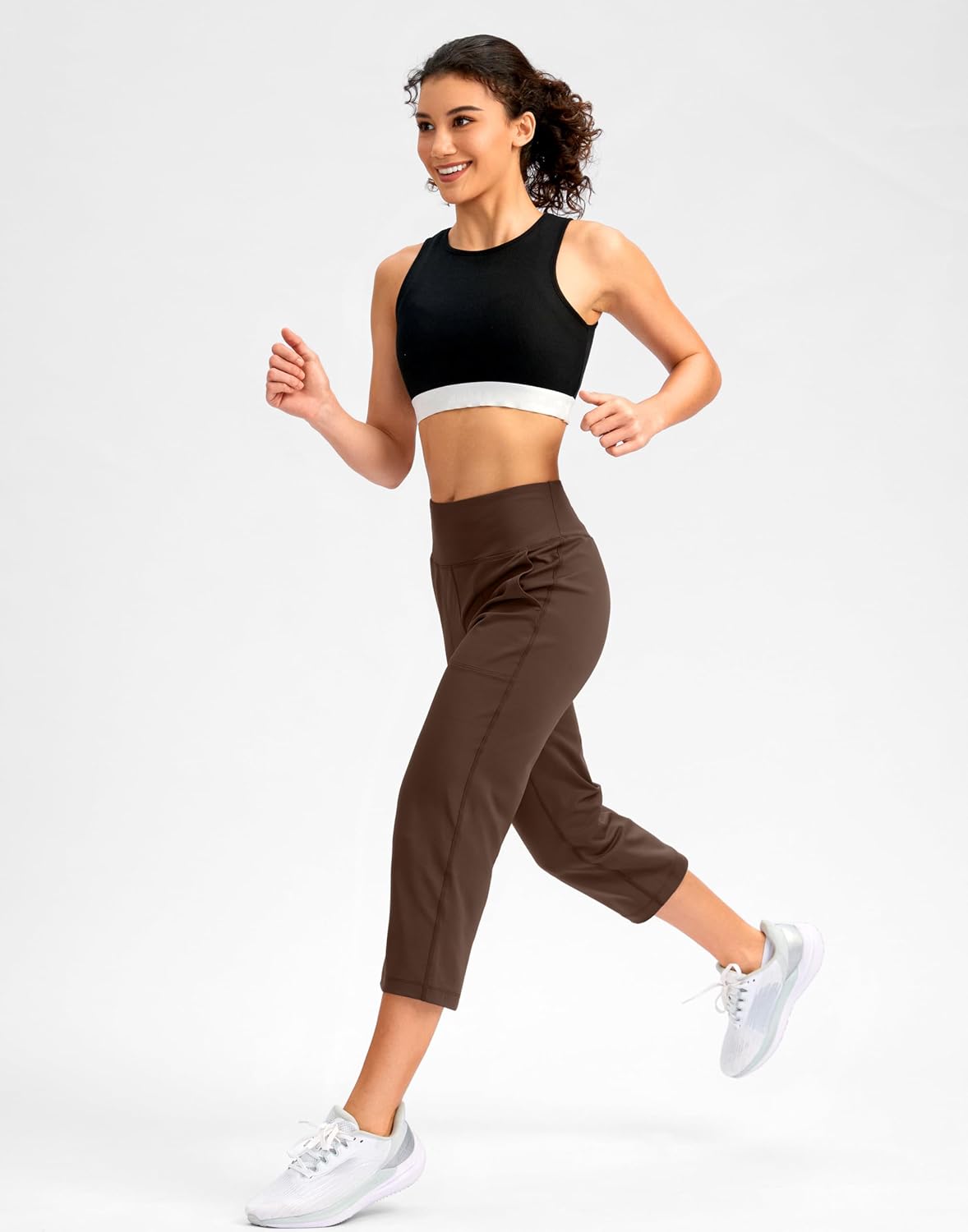 SANTINY Capri Pants for Women High Waisted Workout Yoga Capris Leggings Straight Leg Athletic Cropped Pants with Pockets - Image 7