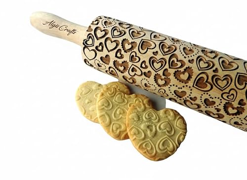 Algis Crafts Hearts Embossing Rolling Pin