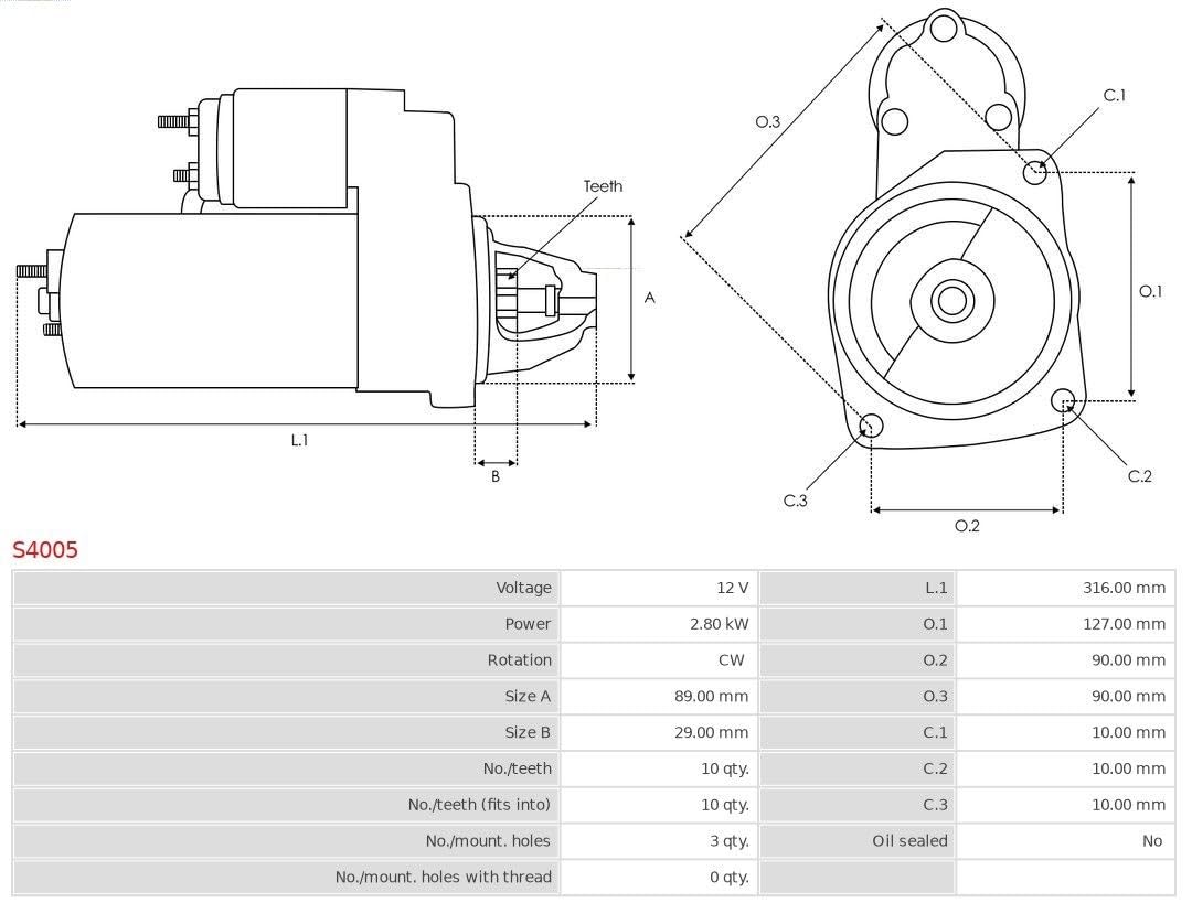AS-PL MOTOR DE ARRANQUE Compatible con LADA 112 Hatchback