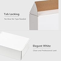 Vista 4 de White Shipping Boxes 12x9x4" 20 Pack- Corrugated Cardboard Mailing Box for Small Business, Tab Locking Literature Mailer Packaging Supplies for