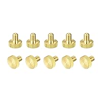 Vista 33 de uxcell Tornillos moleteados para pulgar, pernos planos de latón M6x20mm, perillas de agarre para PC, electrónico, mecánico, 10