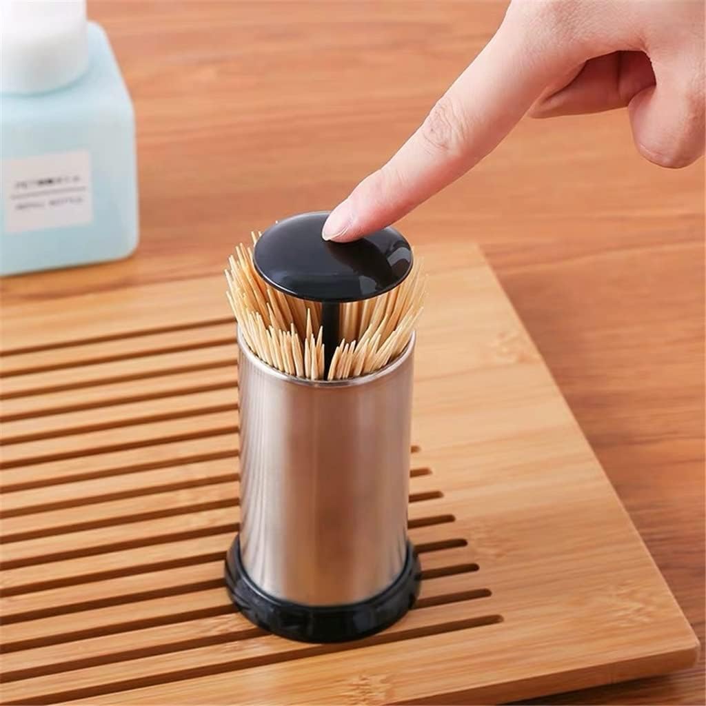 Stainless Steel Toothpick Press Box Holder Kitchen Storage