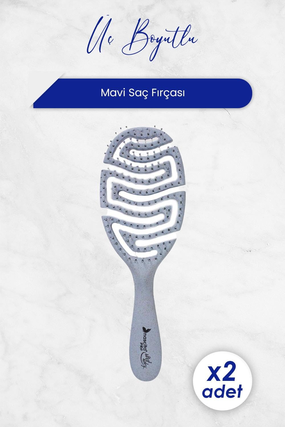 Nascita Professional Üç Boyutlu Saç Fırçası Geri Dönüştürülebilir Mavi 4275 x 2 Adet