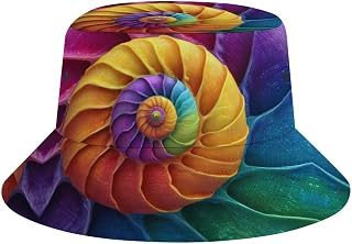 Tie Dye Snail Shell Print Bucket Hat Portable Fisherman Cap | Stylish Bucket Cap,Sun Hat for Outdoor Hiking Travel