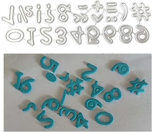 Troqueles de puntuación y números, troqueles de corte para hacer tarjetas, troqueles de corte de metal, troqueles del alfabeto para álbumes de