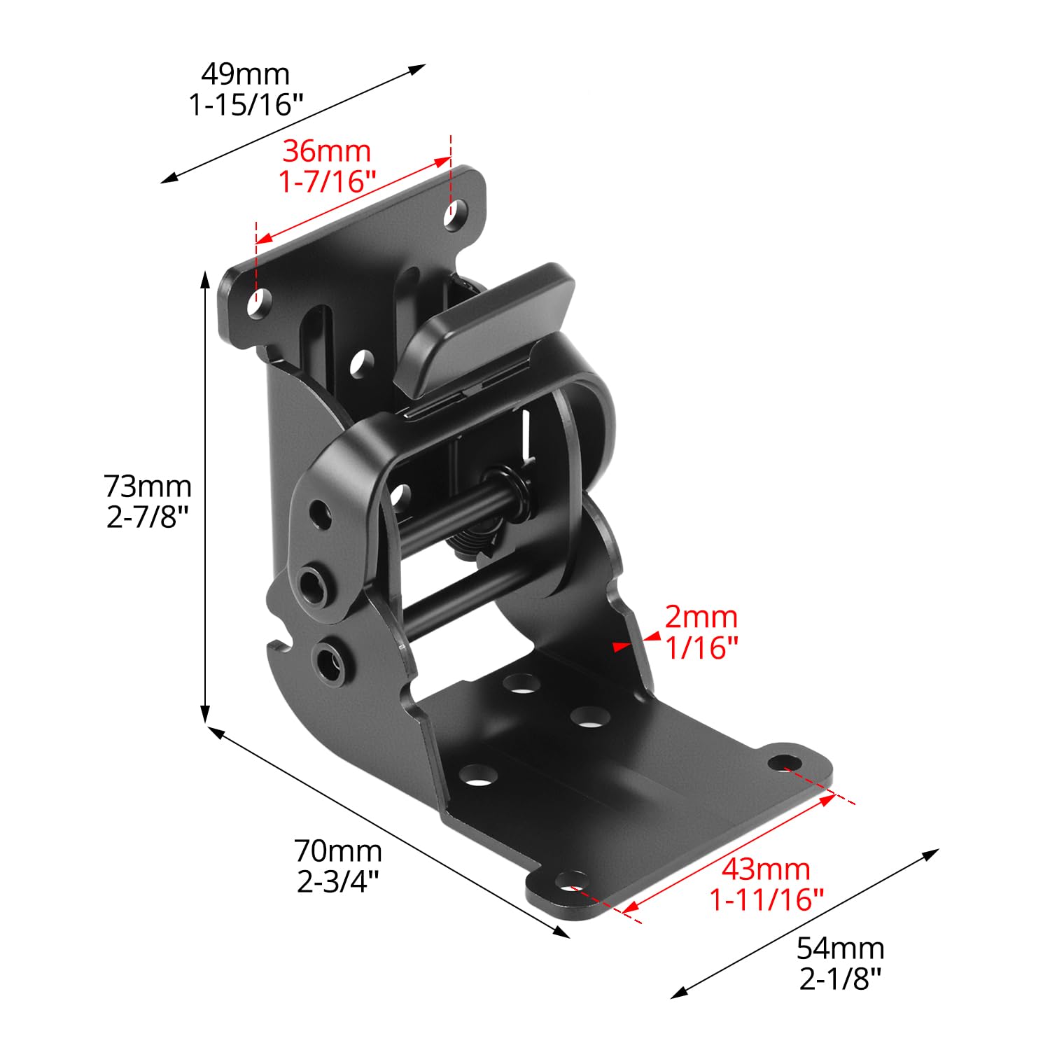 QWORK® 4 Pezzi Staffe per Tavoli Pieghevoli, Cerniera Autobloccante in Acciaio Zincato con 40 Viti - Nero