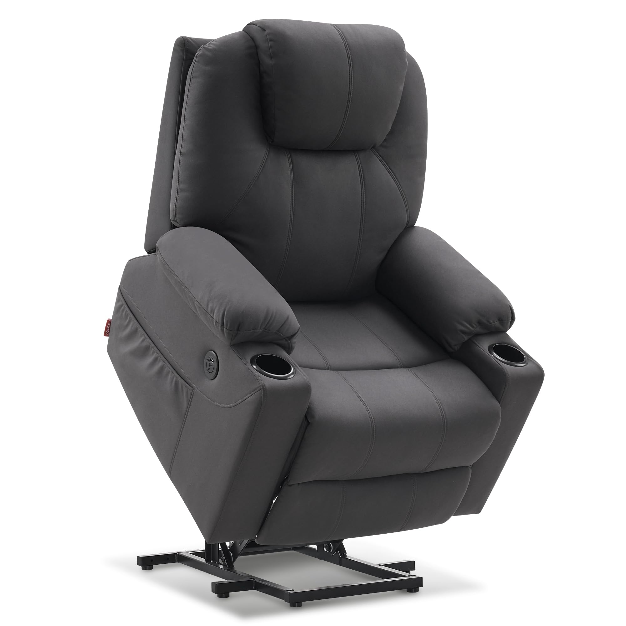M MCombo Poltrona per TV con supporto per alzarsi, elettrica, poltrona relax con funzione sdraiata fino a 140°, poltrona massaggiante con funzione di calore, pulsante e telecomando regolabile, con