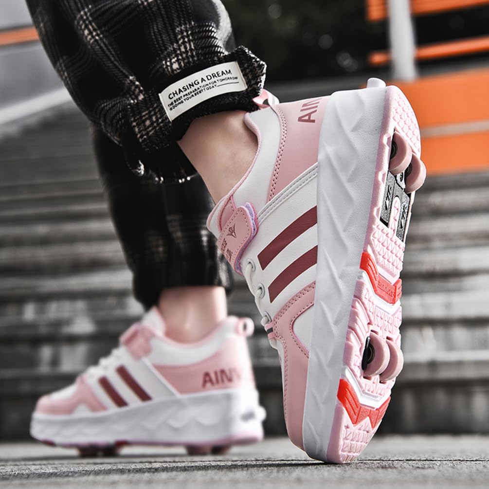 2-in-1 Rollschuhe Sneakers mit Rollen für Kinder Erwachsene Multifunktionsschuhe